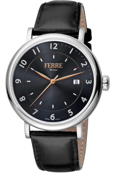 Ferre Milano Men's Fashion 43mm Quartz Watch In Silver