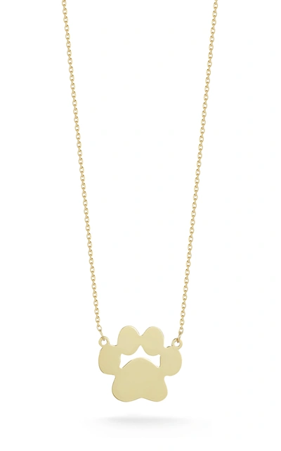 Ember Fine Jewelry 14k Yellow Gold Paw Print Pendant Necklace