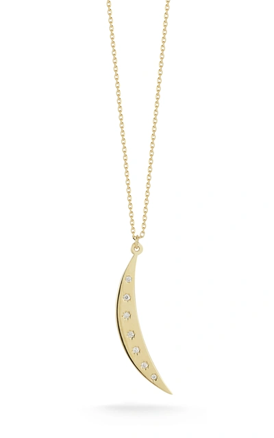 Ember Fine Jewelry 14k Yellow Gold Diamond Crescent Moon Pendant Necklace