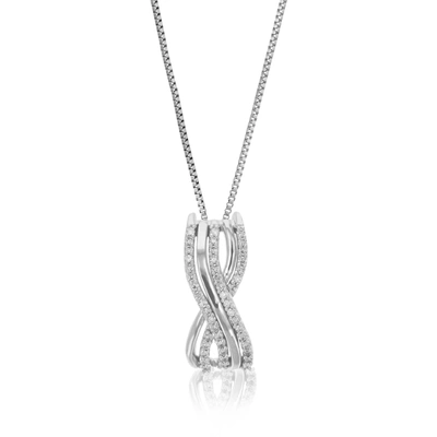 Vir Jewels 1/6 Cttw Lab Grown Diamond Infinity Pendant Necklace .925 Sterling Silver 1/4 Inch With 18 Inch Chai