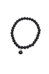 A BLONDE AND HER BAG MATTE BLACK ONYX LARGE STONE STRETCH BRACELET WITH BLACK ONYX