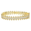 Rachel Glauber Rg 14k Gold Plated With Diamond Cubic Zirconia Beaded Cluster Link Tennis Bracelet