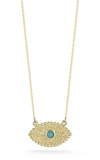 Ember Fine Jewelry 14k Yellow Gold Turquoise Eye Necklace In Gold