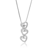 Vir Jewels 1/6 Cttw Lab Grown Diamond Triple Heart Pendant Necklace .925 Sterling Silver 1/4 Inch With 18 Inch In Silver