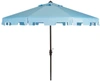 Safavieh Up Resistant Zimmerman 9 Ft Crank Market Push Button Tilt Umbrella With Flap In Blue