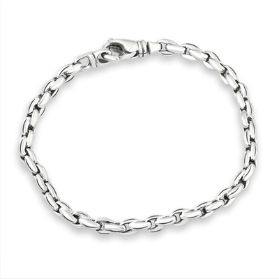 Pompeii3 Men's 14k Gold (17gram) Or Platinum (31gram) 4.5mm Link Bracelet 8.5" In Silver