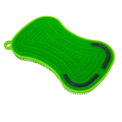 Kuhn Rikon Stay Clean 3-in-1 Silicone Scrubber Sponge In Green