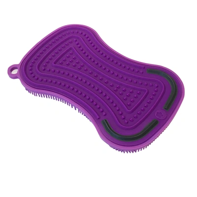 Kuhn Rikon Stay Clean 3-in-1 Silicone Scrubber Sponge In Purple