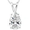 Pompeii3 Certified 2 Ct Pear Shape Lab Grown Diamond Pendant 14k White Gold Necklace In Silver