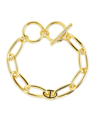 Sterling Forever 14k Plated Kennedy Bracelet In Gold