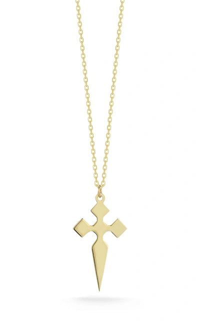 Ember Fine Jewelry 14k Yellow Gold Cross Pendant Necklace In White