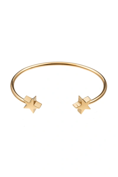 Eye Candy La Luxe Collection 14k Plated Double Star Cuff Bracelet In White