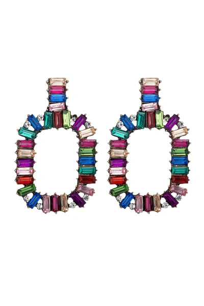 Eye Candy La Zahara Rainbow Multicolor Statement Earrings