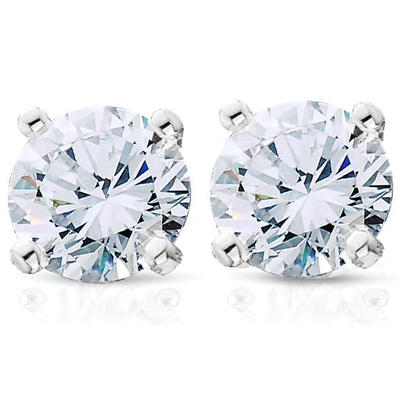 Pompeii3 7/8ct Diamond Studs 14k White Gold In Silver