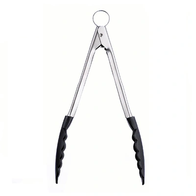 CUISIPRO 9.5 INCH SILICONE LOCKING TONGS, BLACK