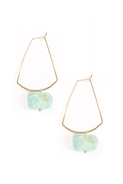 Eye Candy La Amazonite Stone Drop Earring In Beige