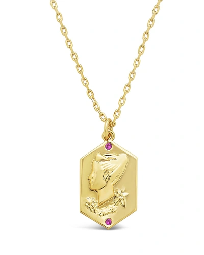 Sterling Forever 14k Plated Cz Aphrodite Pendant Necklace In Gold