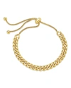 Sterling Forever 14k Plated Chain Link Bolo Bracelet In Gold