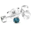 Pompeii3 1/8ct. Blue Round Brilliant Cut Diamond Stud Earrings 14k White Gold In Blue