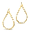 STERLING FOREVER CZ STUDDED DROP EARRINGS