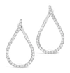 Sterling Forever Cz Studded Drop Earrings In Silver
