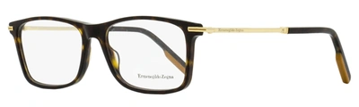 Ermenegildo Zegna Men's Rectangular Eyeglasses Ez5185 052 Havana/gold 57mm In White