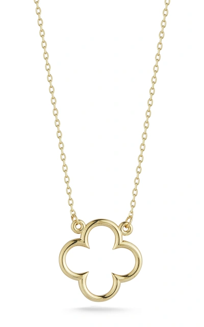 Ember Fine Jewelry 14k Yellow Gold Clover Necklace In White