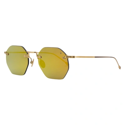 John Varvatos Rimless Octagon Sunglasses V526 Gold Gold 49mm 526 In Yellow