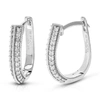 Vir Jewels 1/3 Cttw 52 Stones Round Lab Grown Diamond Hoop Earrings .925 Sterling Silver Prong Set 2/5 Inch In Silver