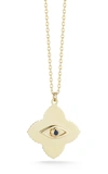 Ember Fine Jewelry 14k Gold Sapphire Evil Eye Pendant Necklace In White