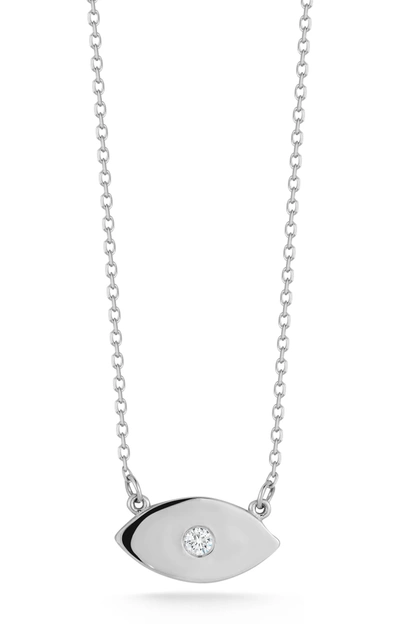 Ember Fine Jewelry 14k Diamond Evil Eye Necklace In Grey