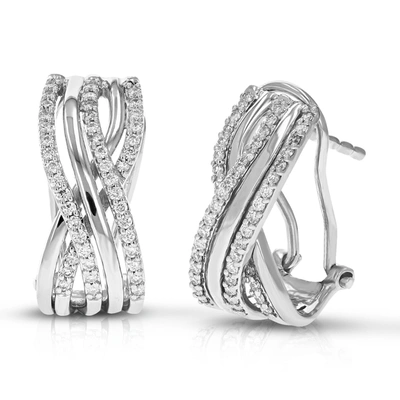 Vir Jewels 1/3 Cttw Round Cut Lab Grown Diamond Hoop Earrings In .925 Sterling Silver Prong Set 2/3 Inch