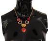 DOLCE & GABBANA Dolce & Gabbana Rose Love Crystal Charm Chain Women's Necklace