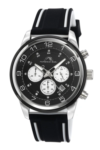 Porsamo Bleu Arthur Men's Chronograph Black Silicone Watch