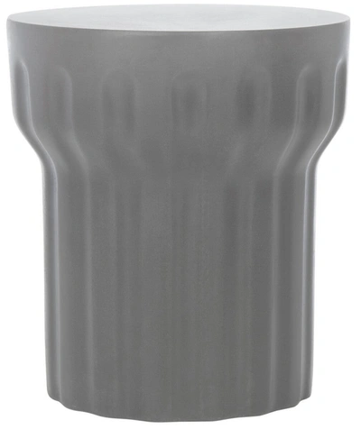 Safavieh Vesta Indoor/outdoor Modern Concrete Round 15.3-inch Dia Accent Table In Grey