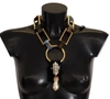 DOLCE & GABBANA Dolce & Gabbana Brass Sicily Crystal Robe Statement Women's Necklace