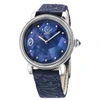 GV2 GV2 Ravenna Women's Watch Blue Mother of Pearl Dial Blue Suede Embossed Strap