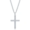 Blackjack Stainless Steel Polished 3d Cross Necklace In Silver