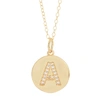 Adornia Initial Circle Disc Necklace Gold In Multi