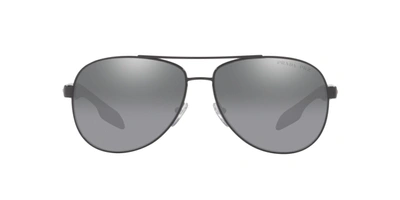 Prada Linea Rossa 0ps 53ps Aviator Polarized Sunglasses In Grey