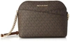 Michael Kors Women's Jet Set Travel Mk Signature Dome Crossbody Bag In Brown