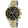 GEVRIL Gevril Wall Street Men's Chronograph Watch Black Dial Ceramic Bezel Stainless Steel Bracelet