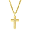 BLACKJACK STAINLESS STEEL & CZ CROSS NECKLACE - GOLD PLATED