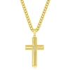 Blackjack Mens Stainless Steel Cz Cross Necklace - Gold Plated In Yellow