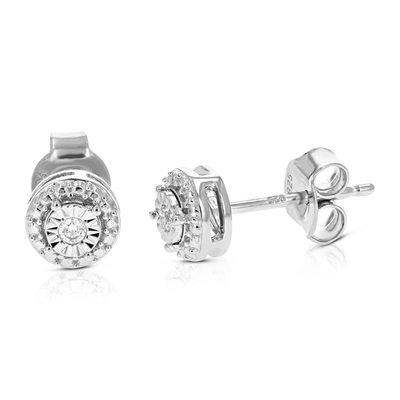 Vir Jewels 1/20 Cttw Stud Earrings For Women, Round Lab Grown Diamond Stud Earrings In .925 Sterling Silver, Pr In Grey