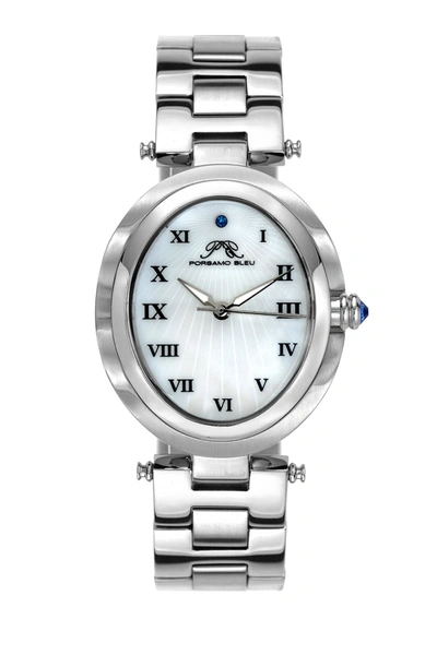 Porsamo Bleu South Sea Oval Women's Silver Watch In Mop / Mother Of Pearl / Silver