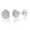 Vir Jewels 1/10 Cttw Round Lab Grown Diamond Stud Earrings .925 Sterling Silver Prong Set Square Shape With Pus In Silver