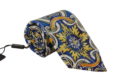 Dolce & Gabbana Multicolor Majolica Accessory 100% Silk Necktie