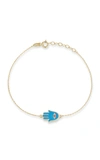 Ember Fine Jewelry 14k Gold & Ruby Hamsa Bracelet In Gold