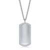 BLACKJACK STAINLESS STEEL CZ DOG TAG ID NECKLACE